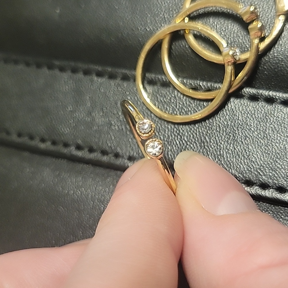 Costume jewelry, golden ring set of 6 rings - Picture 5 of 10